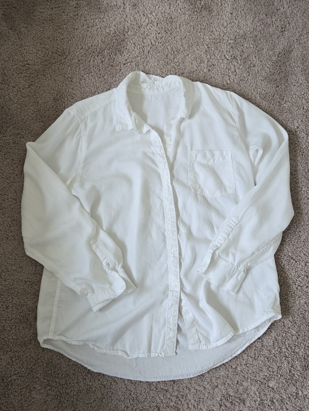 Terra & Sky White Shirt Womens Large  12-14 Button Front Long Sleeves Lyocell - Picture 11 of 14